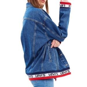 Levi’s Denim Jacket Sport Tape Baggy Jean Oversized Women’s XS